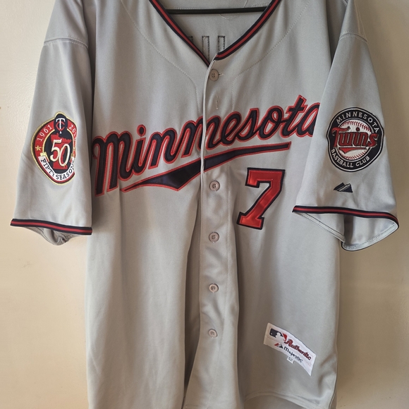 Majestic Other - Majestic Authentic Joe Mauer Minnesota Twins 50th Season Patch Jersey Size 52 XL